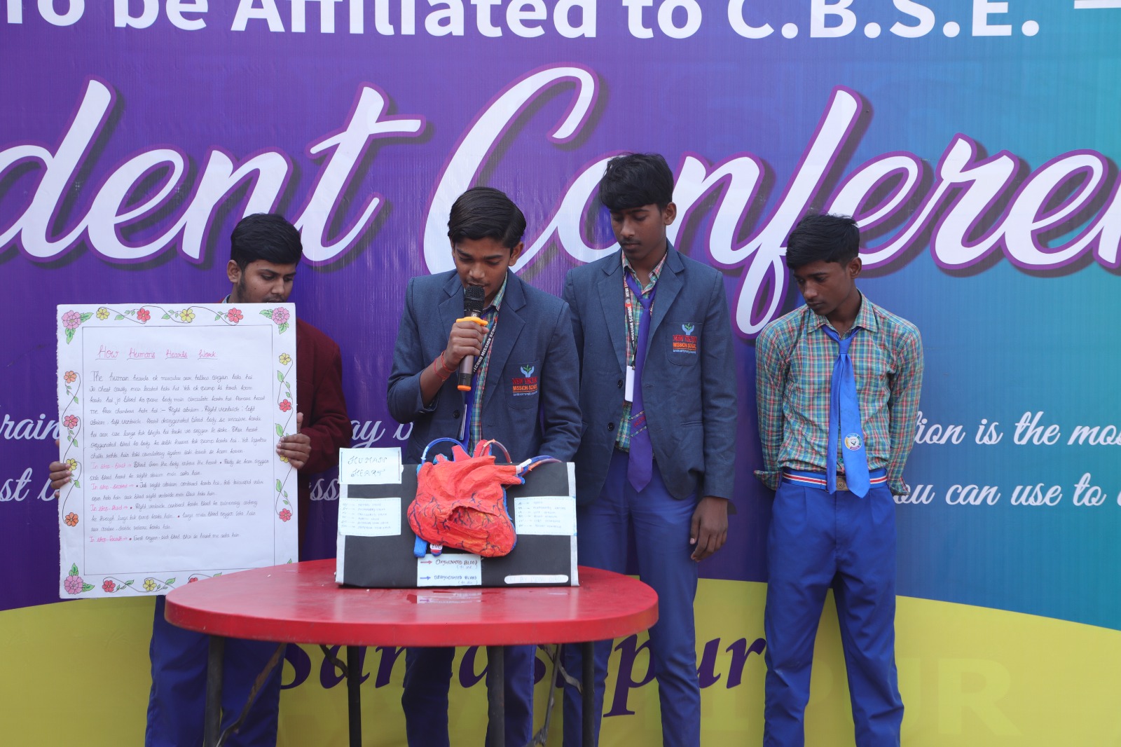 Students playing sports at school